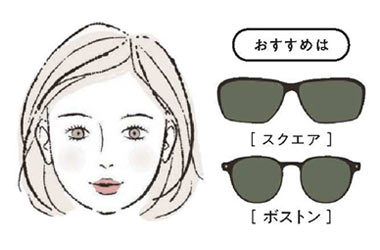 丸顔 サングラス