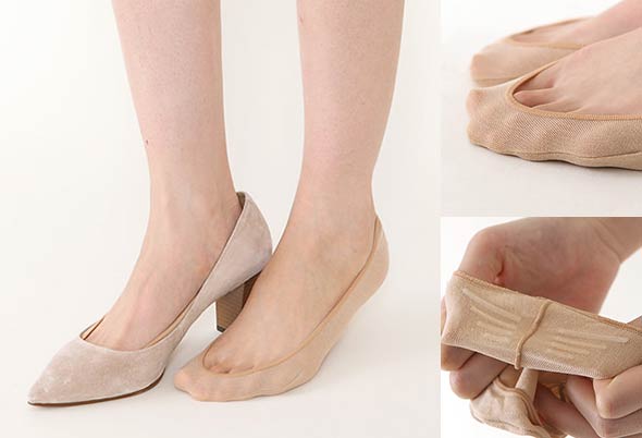 綿混縫製カバーソックス-65デニール