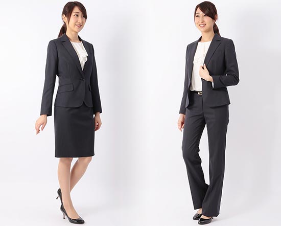 就活スーツ-ネイビーストライプ