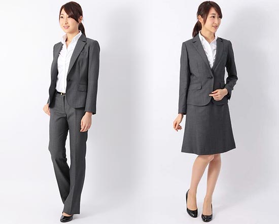 就活スーツ-グレー無地