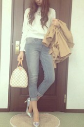 ダミエバッグコーデ7
