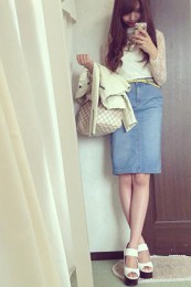 ダミエバッグコーデ4