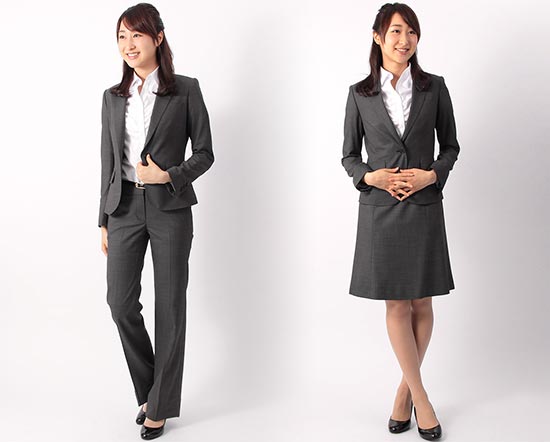 就活スーツ-チャコール
