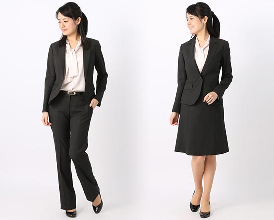 就活スーツ-ブラックストライプ