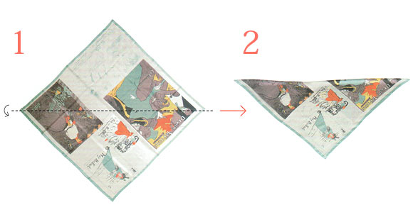 スカーフ 三角折り