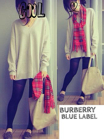 バーバリーマフラーコーデ3