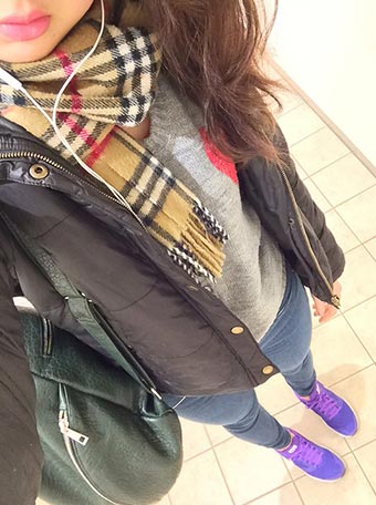 バーバリーマフラーコーデ2