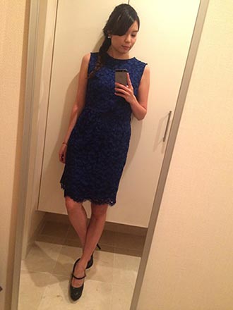 ZARAパーティドレスコーデ1