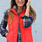 定番！ダウンベスト×チェックシャツ