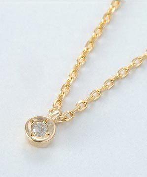 アガット1粒ダイヤネックレス1