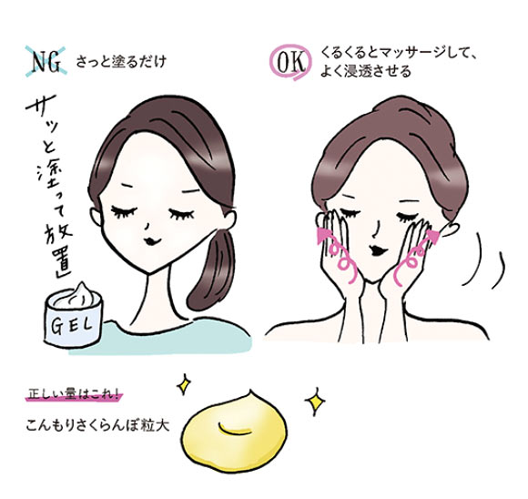 正しいゲルのつけ方