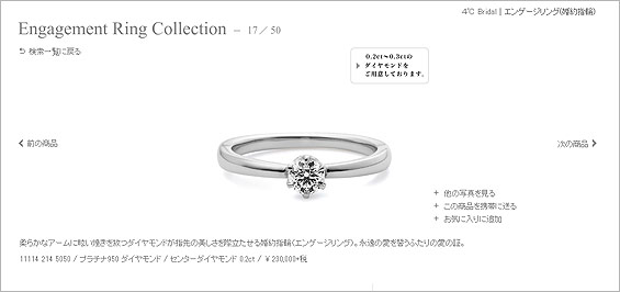 ストレート×１粒ダイヤモンド