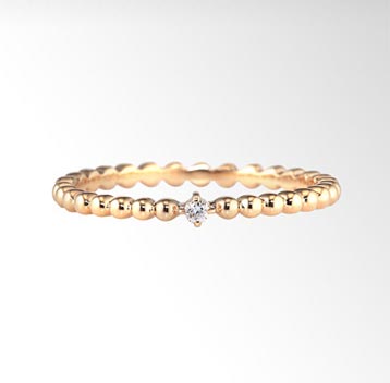 スタージュエリー華奢ゴールドリング1