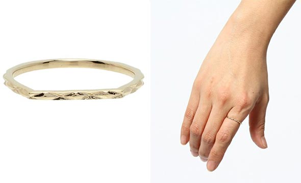 アガット華奢ゴールドリング1