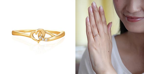 カナル4℃華奢ゴールドリング3