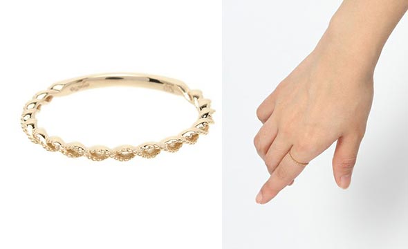 アガット華奢ゴールドリング3