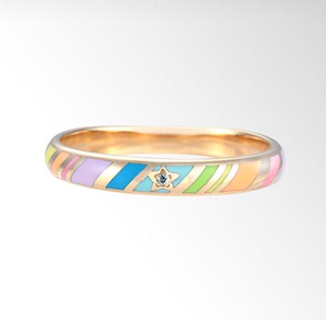 スタージュエリー華奢ゴールドリング2