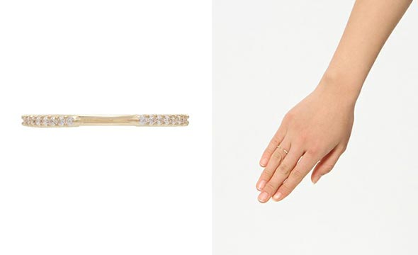 アガット華奢ゴールドリング2