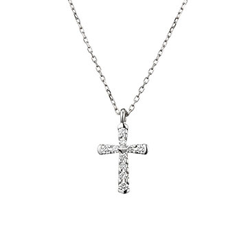 4℃1粒クロスネックレス