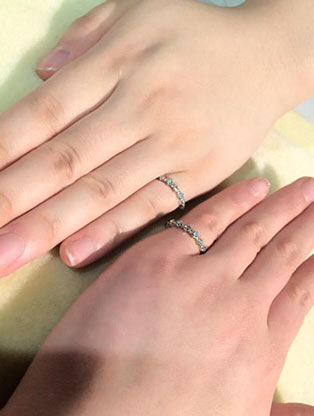 お揃いペアピンキーリング