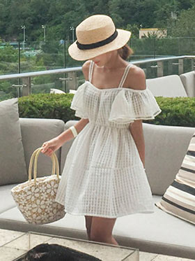 花柄かごバッグコーデ2