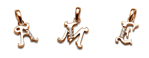 ブルーム-イニシャルネックレス