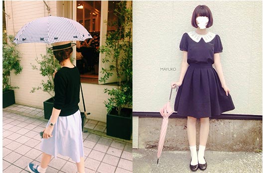 pinktrick日傘コーデ