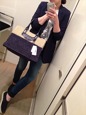 黒かごバッグコーデ4