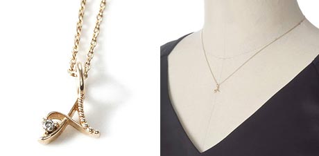 アガットイニシャルネックレス2