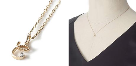 アガットイニシャルネックレス3