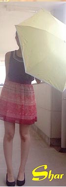 ランバン-オン-ブルー日傘コーデ