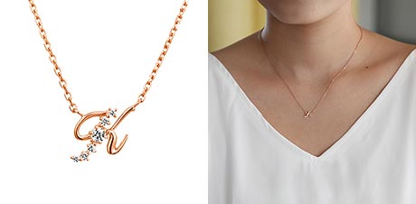 カナル4℃イニシャルネックレス2