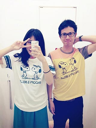 ユニクロペアTシャツコーデ4