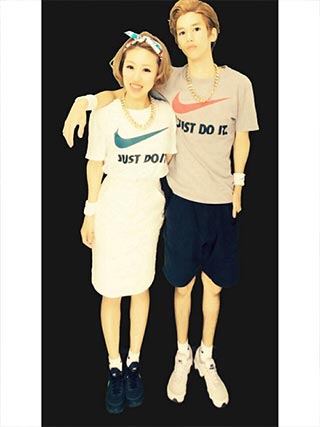 nikeペアＴシャツコーデ3