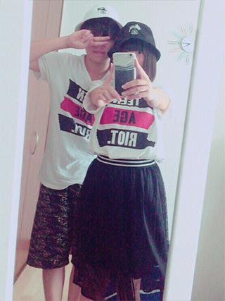 wegoペアＴシャツコーデ2