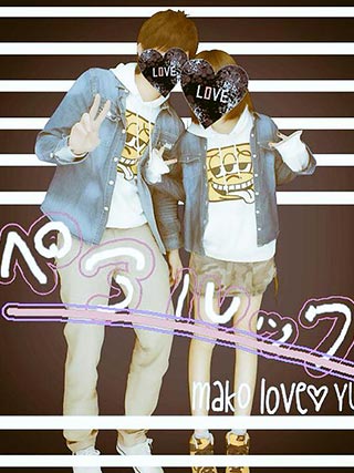 スピンズパーカーペアルック1