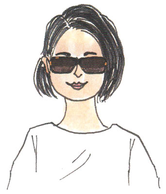 丸顔サングラス1