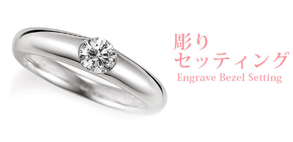 彫りセッティング指輪