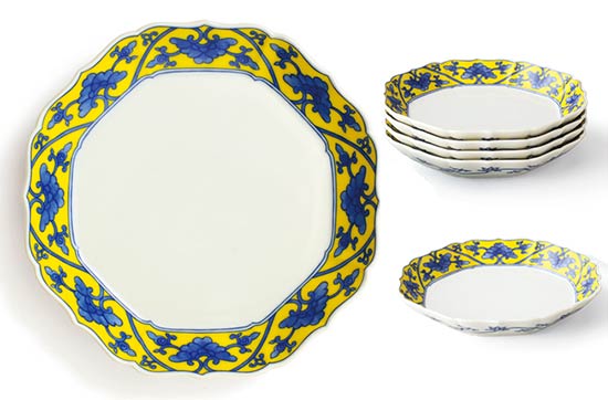 たち吉-黄地唐草