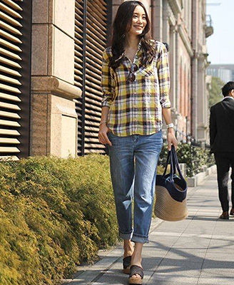 チェックシャツ