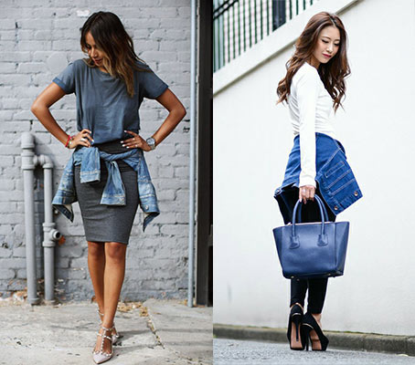 デニムジャケット腰巻き