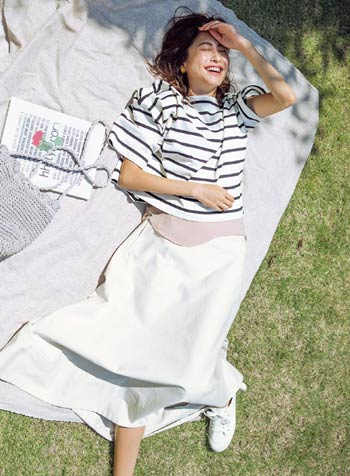 黒×白のボーダーコーデ6