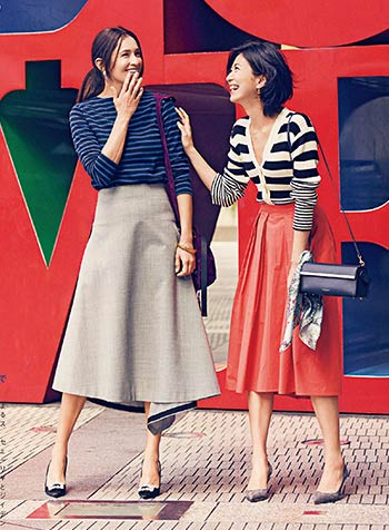 黒×白のボーダーコーデ7