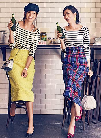 黒×白のボーダーコーデ8