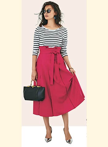 黒×白のボーダーコーデ9