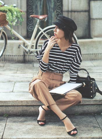 大人ボーダーコーデ03