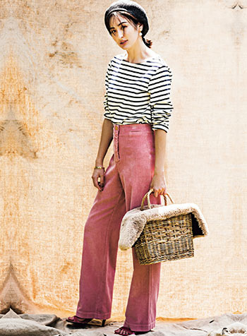 プチバトーのボーダーコーデ1