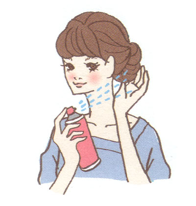 ハードスプレーで髪形をキープ