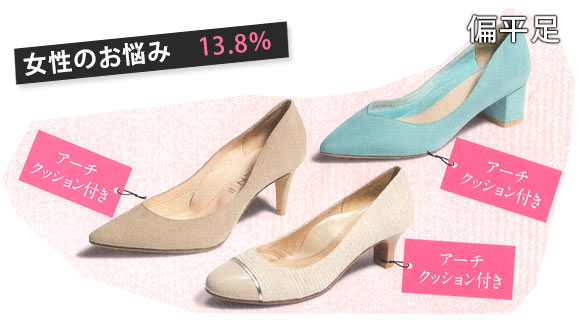 偏平足 パンプス