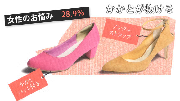 パンプス かかと抜け